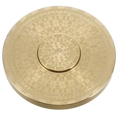 Mini Brass Tai Chi Bagua Compass for Feng Shui Amulet Portable Metal Luo Pan Good Luck Charm Decor Home Harmony Tool