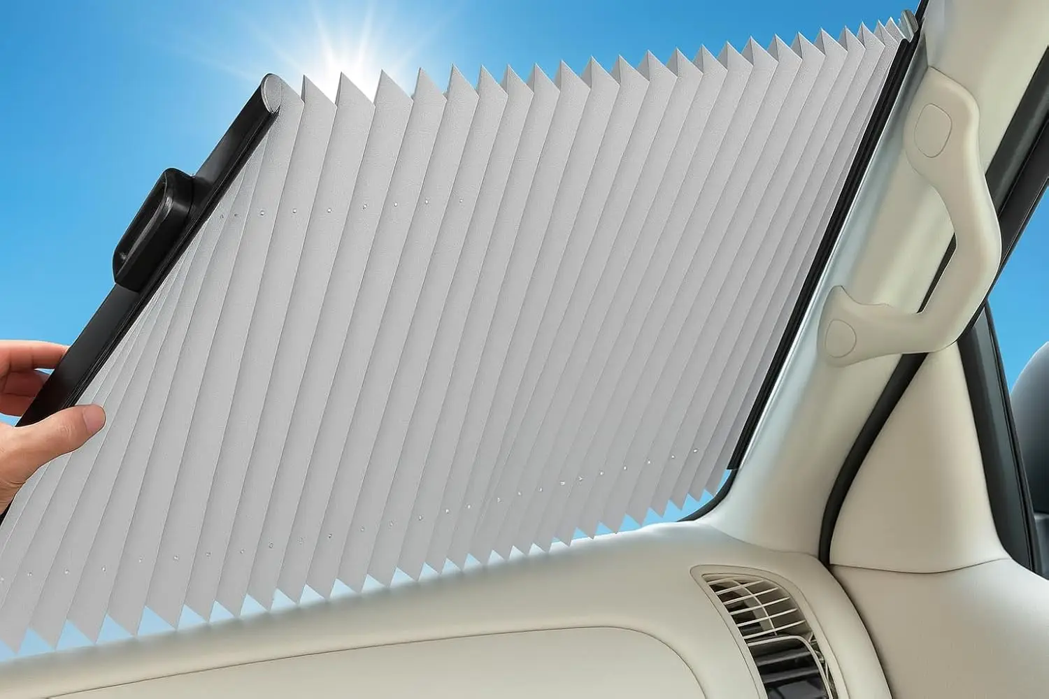 Universal Fit Retractable Shade Auto Windshield Sunshade - 25 Inch
Universal Fit Retractable Shade Auto Windshield Sunshade - 25 Inch
