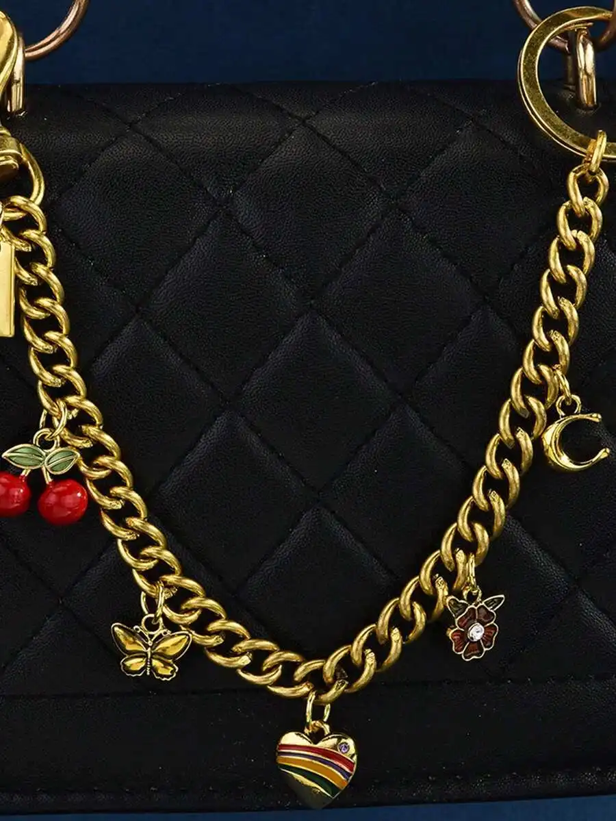 Fashion Retro Cherry Butterfly Heart Flower Metal Chain Bag Charm Pendant For Women
Fashion Retro Cherry Butterfly Heart Flower Metal Chain Bag Charm Pendant For Women