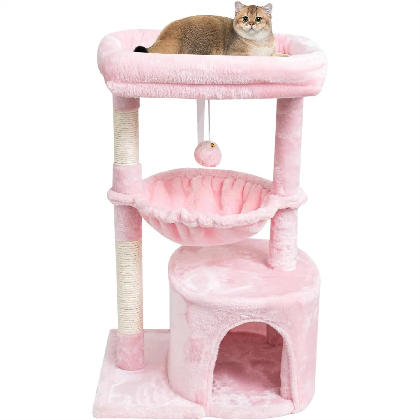 Small Cat Tree for Indoor Cats, Cat Tower with Scratching Post, Modern Cat House with Padded Perch, Pink
Small Cat Tree for Indoor Cats, Cat Tower with Scratching Post, Modern Cat House with Padded Perch, Pink