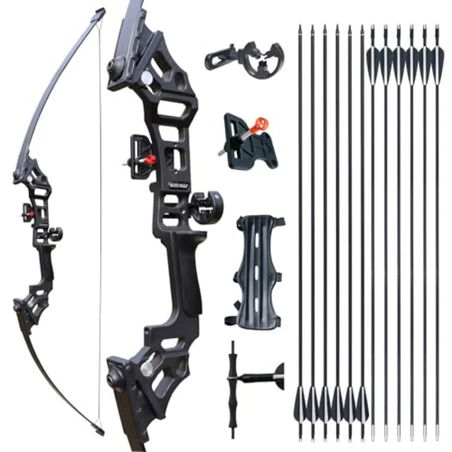 Archery bows and arrows set for adults and youth, aluminum alloy riser recurve bow, 30-40 lbs draw weight, right-hand takedown
Archery bows and arrows set for adults and youth, aluminum alloy riser recurve bow, 30-40 lbs draw weight, right-hand takedown