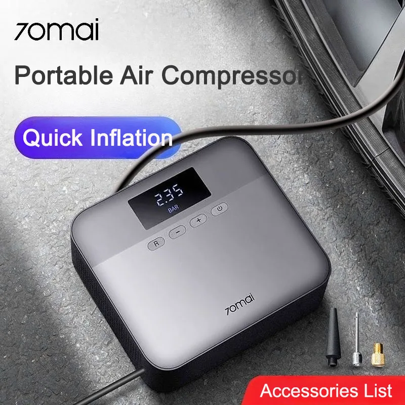 Портативный воздушный компрессор 70mai, воздушный насос для накачивания шин для автомобильных шин, насос для шин постоянного тока 12 В, предустановленное давление в шинах для мотоцикла, велосипеда
Портативный воздушный компрессор 70mai, воздушный насос для накачивания шин для автомобильных шин, насос для шин постоянного тока 12 В, предустановленное давление в шинах для мотоцикла, велосипеда