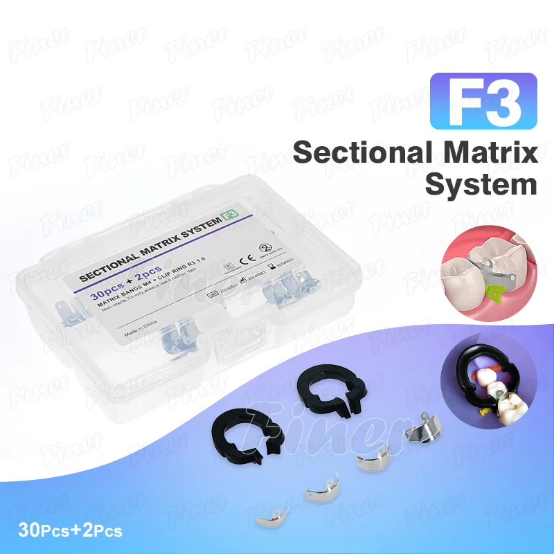 F3 Dental Sectional Matrix Bands Clamp Ring Sectional Contoured Matrix System Clip Ring Dental Sectional Contoured Matrices
F3 Dental Sectional Matrix Bands Clamp Ring Sectional Contoured Matrix System Clip Ring Dental Sectional Contoured Matrices