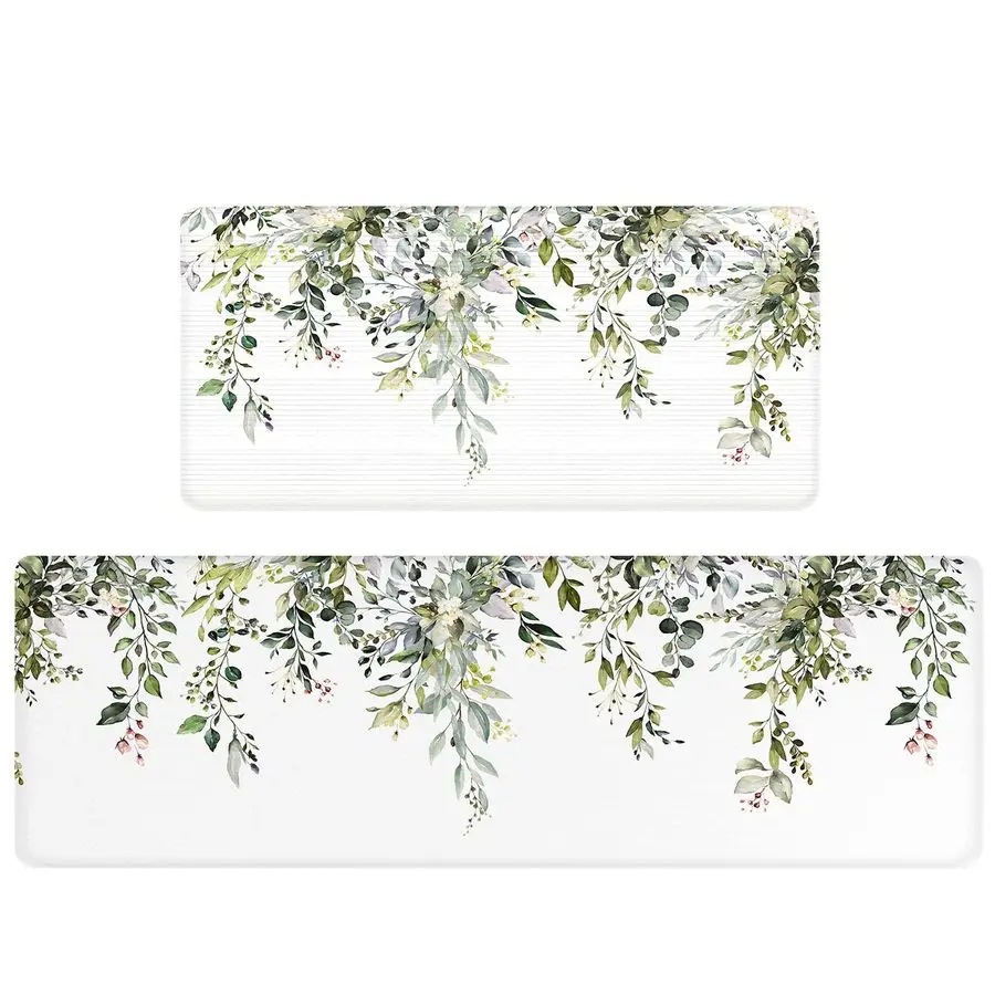 Набор из 2-х водонепроницаемых кухонных ковриков из зеленого эвкалипта против усталости, для раковины, с амортизацией, для стоячей работы
Набор из 2-х водонепроницаемых кухонных ковриков из зеленого эвкалипта против усталости, для раковины, с амортизацией, для стоячей работы