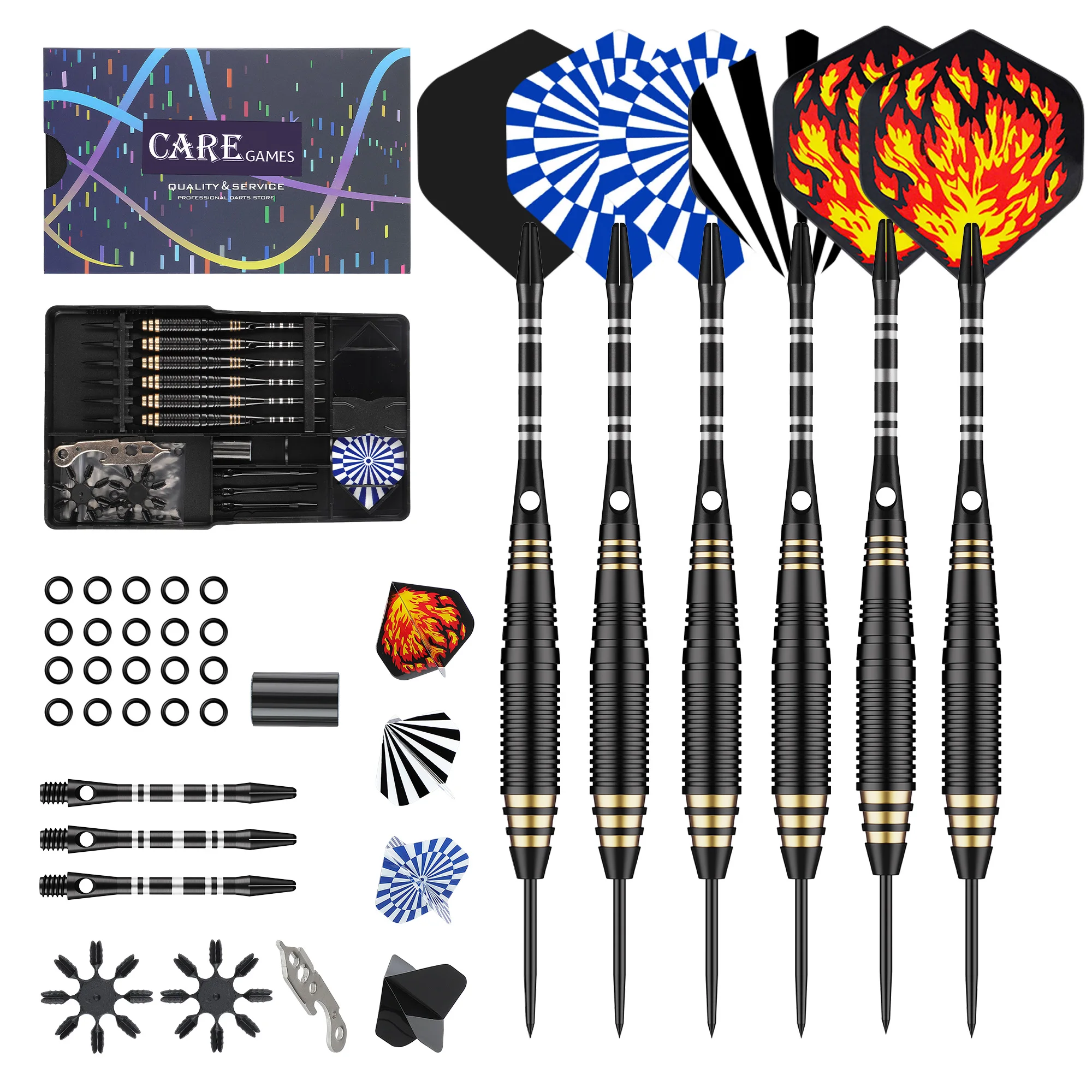 Cyeelife 26g Steel Tip Brass Darts Set of 6 with Storage Case - Pro Precision Competition Darts Kit
Cyeelife 26g Steel Tip Brass Darts Set of 6 with Storage Case - Pro Precision Competition Darts Kit