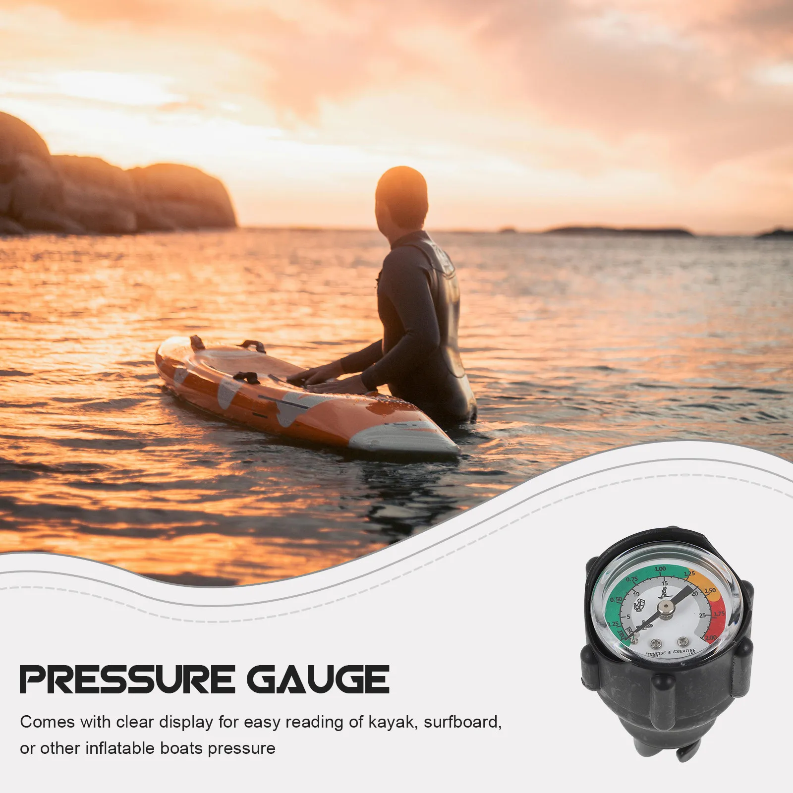 Inflatable Kayak Pressure Gauge Plastic Rubber Stainless Steel Boat Air Pressure Meter Surfboard Pump Tester Measuring Device
Inflatable Kayak Pressure Gauge Plastic Rubber Stainless Steel Boat Air Pressure Meter Surfboard Pump Tester Measuring Device