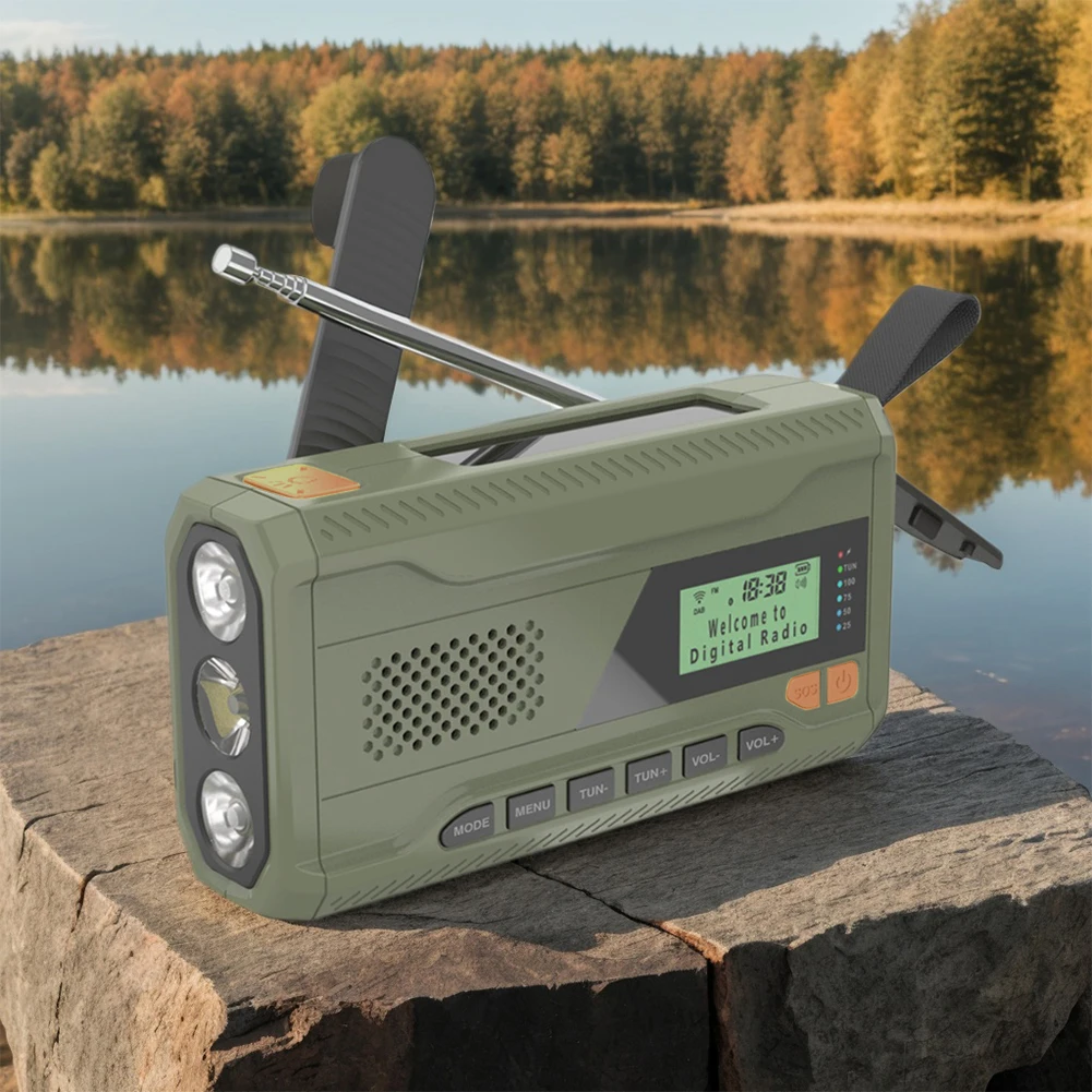 Portable DAB FM Radio with Flashlight BT Speaker Hand Crank Radio Emergency Weather Radio for Outdoor Camping Emergency
Portable DAB FM Radio with Flashlight BT Speaker Hand Crank Radio Emergency Weather Radio for Outdoor Camping Emergency