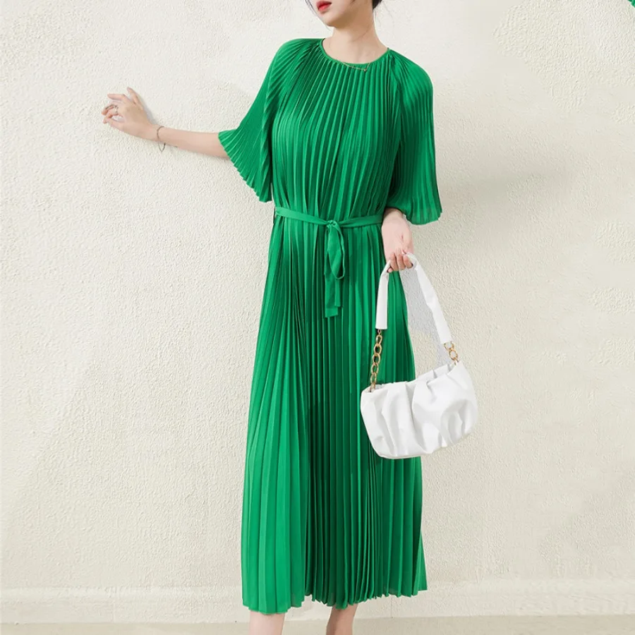 【New style】Miyake temperament fashionable dress, women's medium long loose summer new pleated fat mm large size pleated dress
【New style】Miyake temperament fashionable dress, women's medium long loose summer new pleated fat mm large size pleated dress