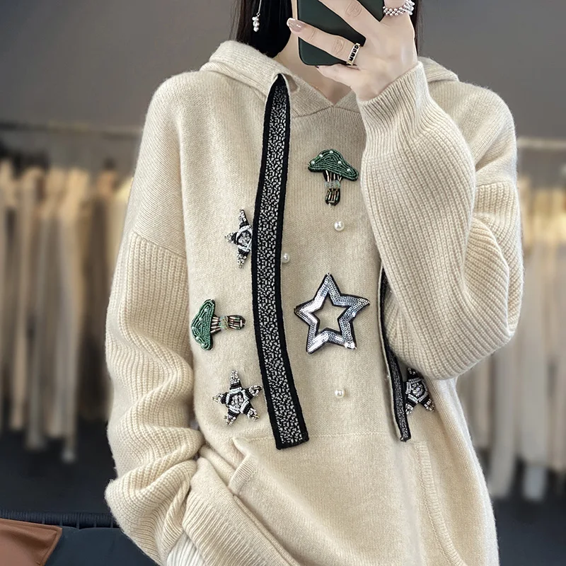 Wool Sweater Women's Letter Hollow Long Sleeve Top 2023 Clothing Winter Knitting Street Clothing Casual Women's Pullover
Wool Sweater Women's Letter Hollow Long Sleeve Top 2023 Clothing Winter Knitting Street Clothing Casual Women's Pullover