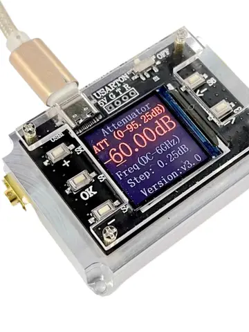 3G 6G 8G Digital Programmable Attenuator 90DB Stepped 0.25DB TFT Display CNC High Isolation