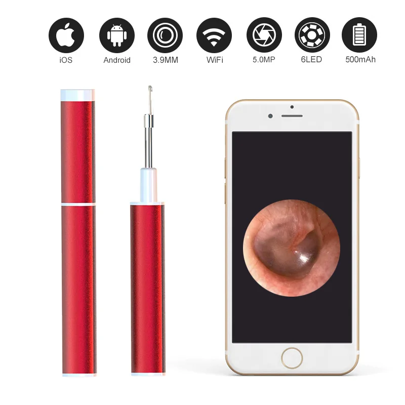 3.9mm Wireless WIFI Earpick Endoscope CMOS Borescope Earwax Remover HD Earscope Cleaner Inspection Ear Camera
3.9mm Wireless WIFI Earpick Endoscope CMOS Borescope Earwax Remover HD Earscope Cleaner Inspection Ear Camera