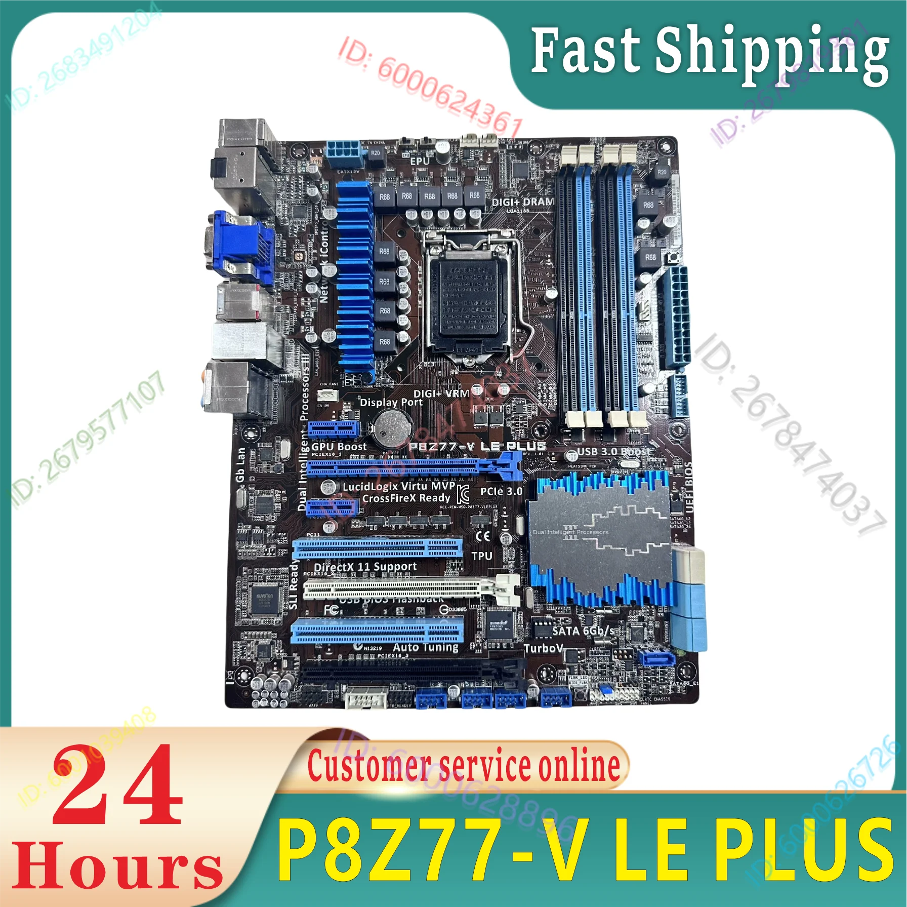 P8Z77-V LE PLUS motherboard P8Z77-V LE VGA HDMI LGA1155 DDR3 ATX Z77 motherboard 100% tested and works perfectly
P8Z77-V LE PLUS motherboard P8Z77-V LE VGA HDMI LGA1155 DDR3 ATX Z77 motherboard 100% tested and works perfectly