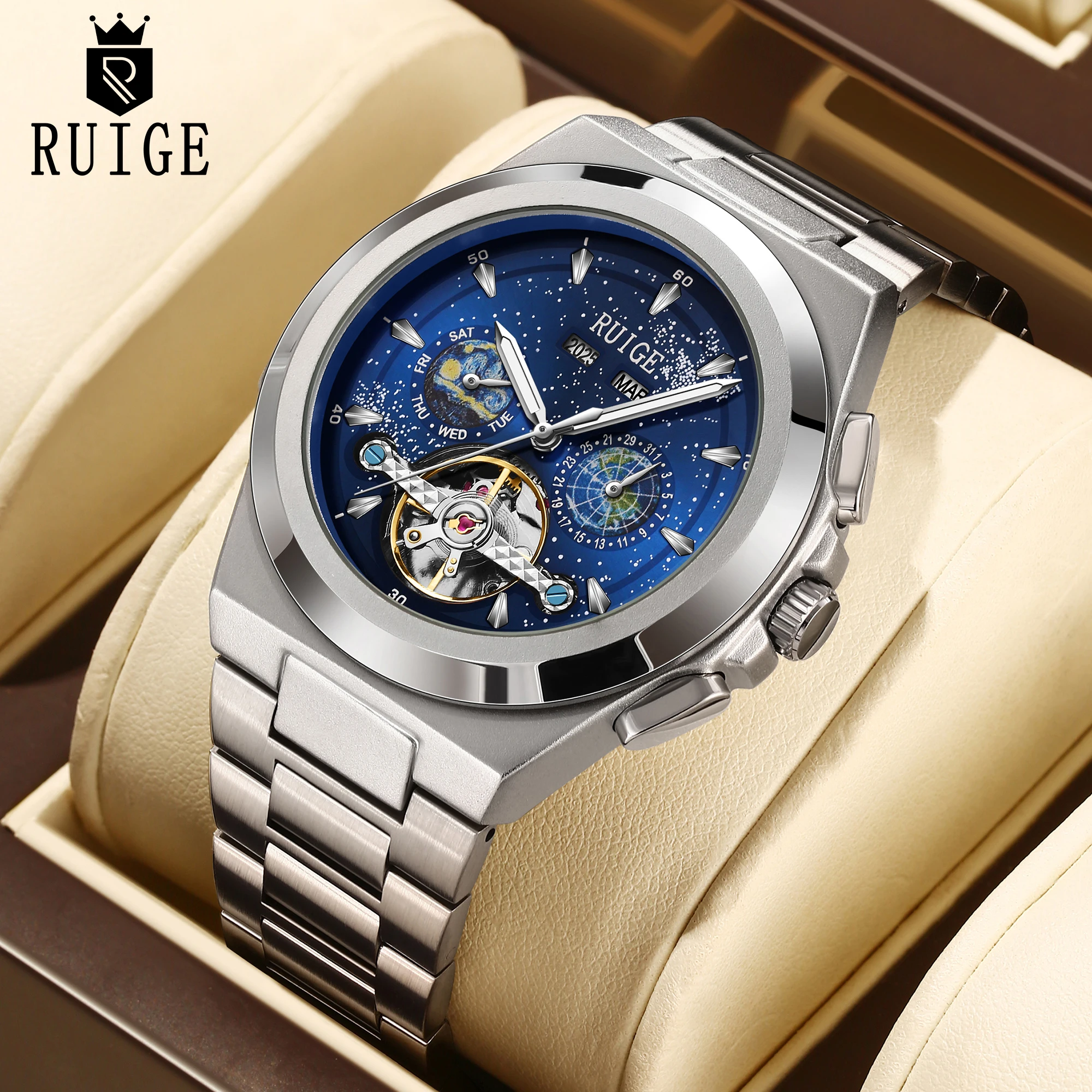 Men's Elegant Automatic Watch - Multi functional, stainless steel strap, automatic winding mechanical movement, date and week di
Men's Elegant Automatic Watch - Multi functional, stainless steel strap, automatic winding mechanical movement, date and week di