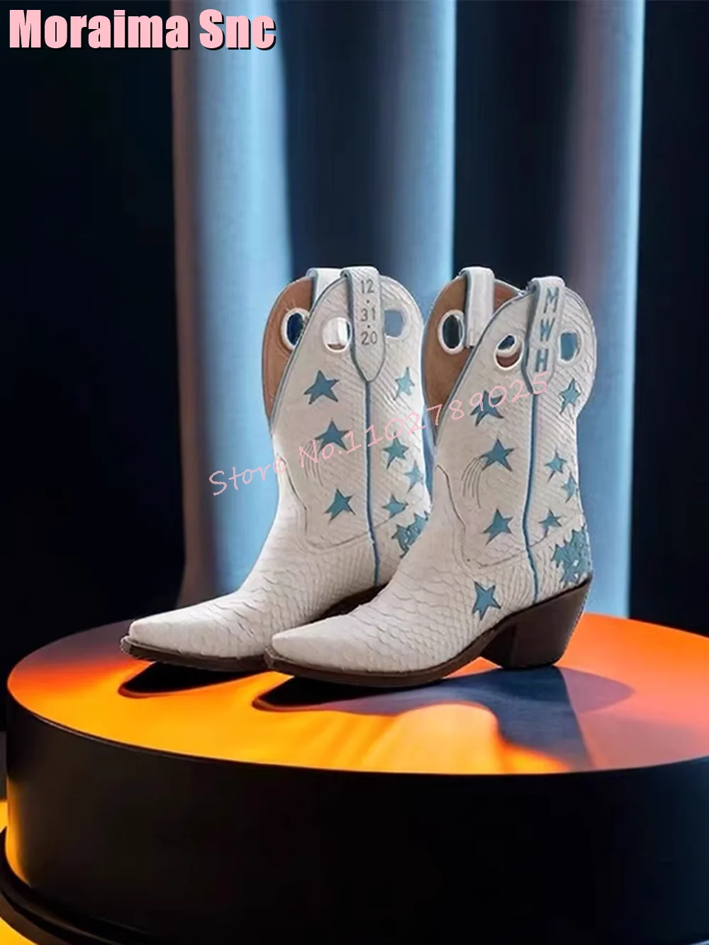 Stars Decor Pointed Toe Ankle Boots Slip On Block Mid Heel Vintage Women Western Boots White Solid Fashion Cool Autumn Winter
Stars Decor Pointed Toe Ankle Boots Slip On Block Mid Heel Vintage Women Western Boots White Solid Fashion Cool Autumn Winter