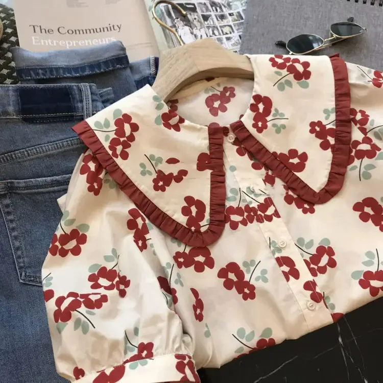 Shirts Women Sweet Students Korean Fashion Mujer Kawaii Floral Simple All-match Chic Summer Gentle Ins Stylish Design Young Cosy
Shirts Women Sweet Students Korean Fashion Mujer Kawaii Floral Simple All-match Chic Summer Gentle Ins Stylish Design Young Cosy