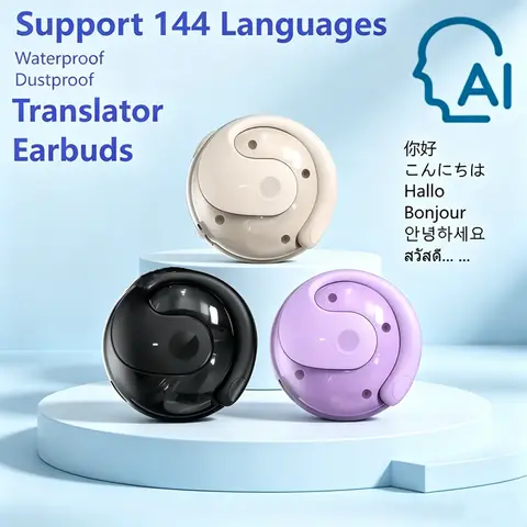 Translation Earbuds Real Time 144 Languages Translation Device Ai Translator Earbuds Translating Headphones for Travel Business