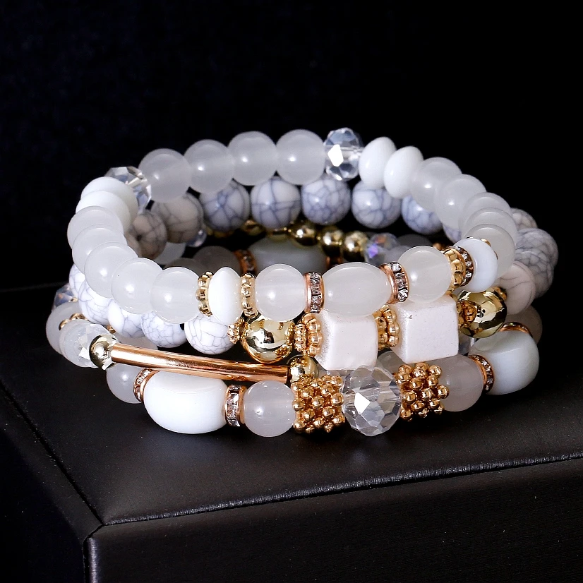 Classic Women Charm White Stone Bracelets & Bangles Bohemian Jewelry Boho Bracelet Set Multilayer Bracelet Femme
Classic Women Charm White Stone Bracelets & Bangles Bohemian Jewelry Boho Bracelet Set Multilayer Bracelet Femme