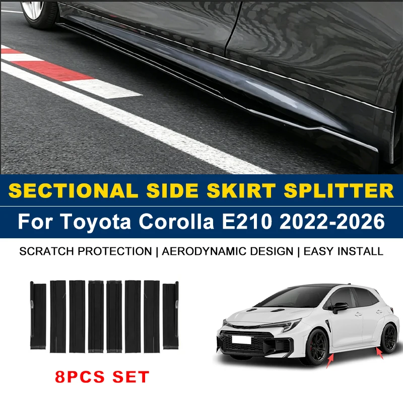 2m Sectional Side Skirt Extension Lips Side Spoiler, Car Exterior Modified Upgrade Kit For Toyota Corolla E210 2022-2026 2023
2m Sectional Side Skirt Extension Lips Side Spoiler, Car Exterior Modified Upgrade Kit For Toyota Corolla E210 2022-2026 2023