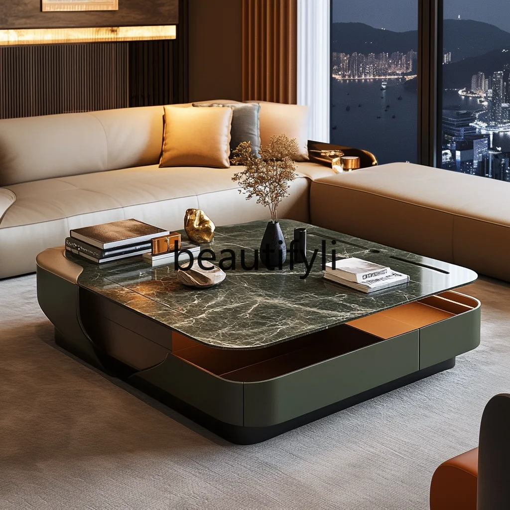 Square jade luxury stone coffee table large flat layer custom modern living room minimalist, home
Square jade luxury stone coffee table large flat layer custom modern living room minimalist, home