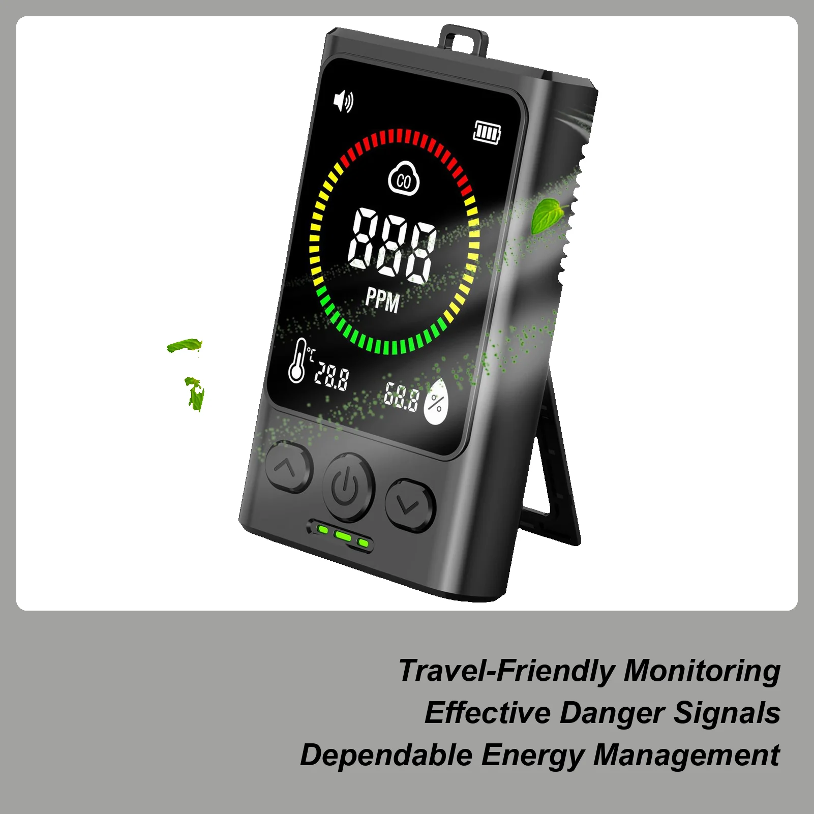Travel Carbon Monoxide Detector Temp & Humidity Display Alarm Digital Carbon Monoxide Detector Device For RV Traveling Hotel