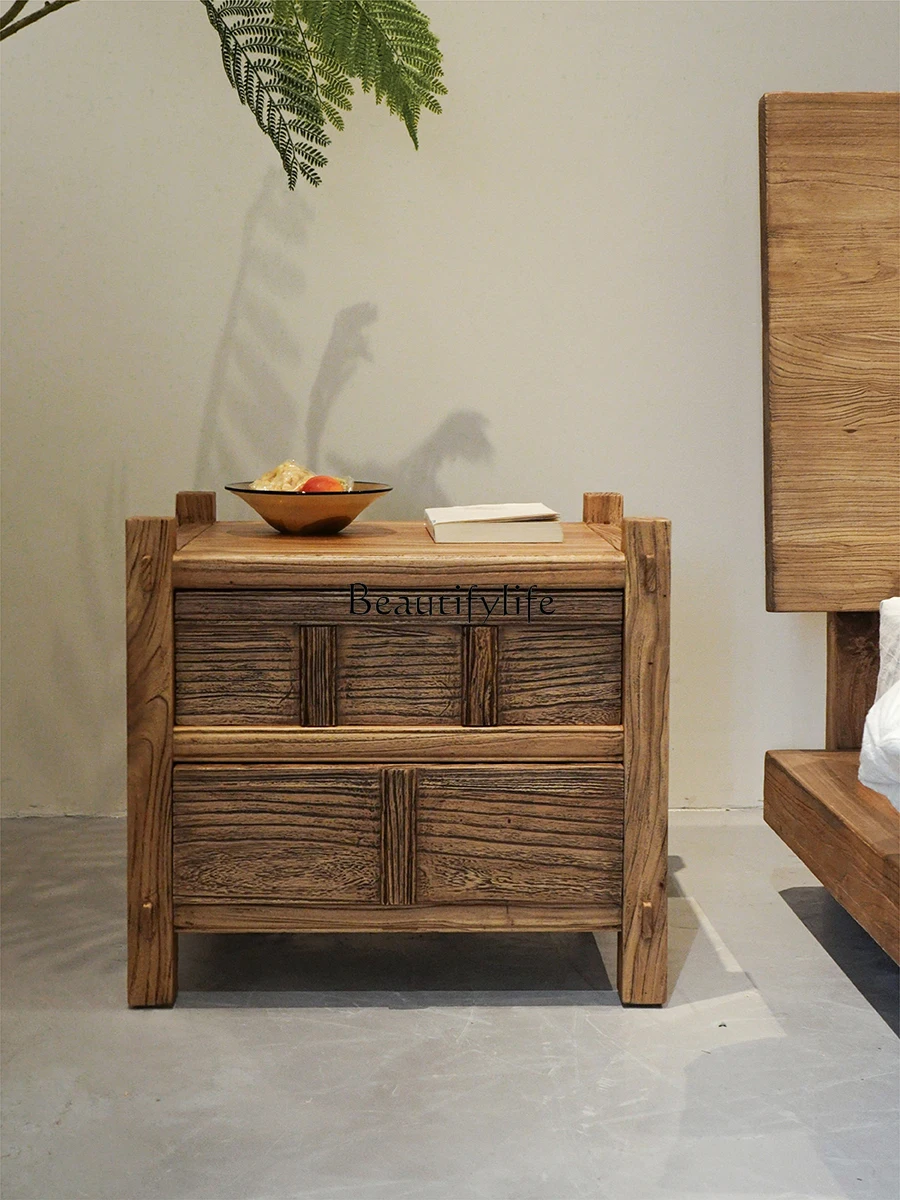 Wabi Sandy Wind Bedside Table Old Elm Solid Wood Homestay Hotel Bedroom Short Cabinet
Wabi Sandy Wind Bedside Table Old Elm Solid Wood Homestay Hotel Bedroom Short Cabinet