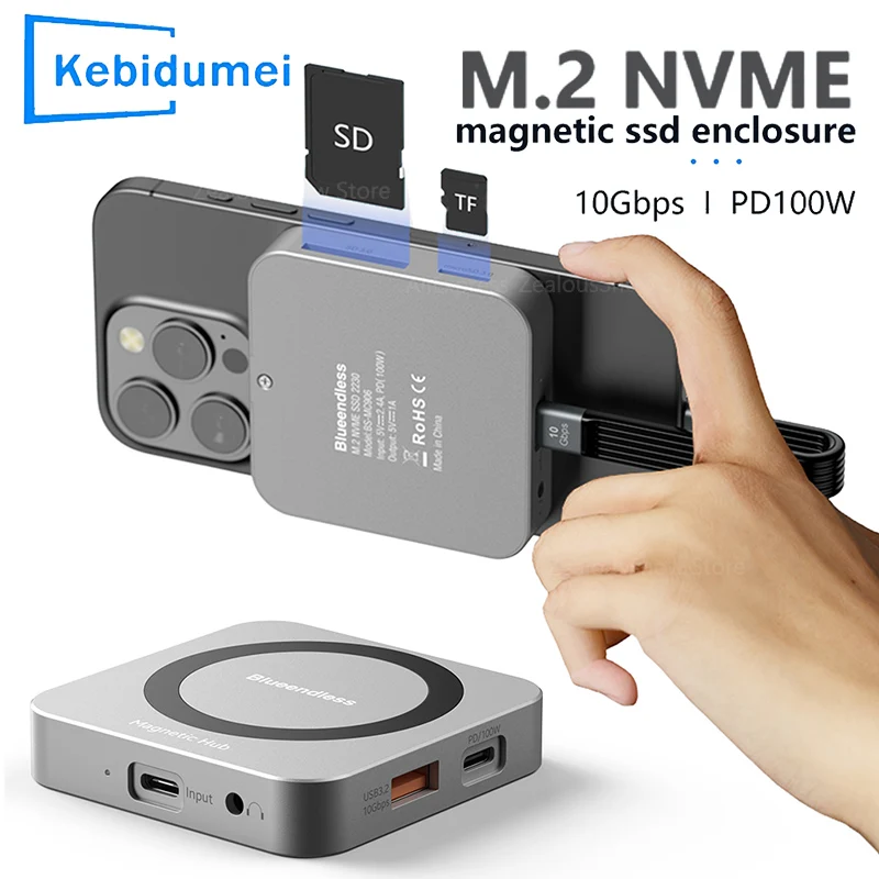 Магнитный твердотельный корпус M2 2230 2242 NVMe 10 Гбит/с 8-в-1 с вентилятором охлаждения HD 4K60HZ SD/TF PD 100 Вт для телефона Pro Max MacBook ноутбука
Магнитный твердотельный корпус M2 2230 2242 NVMe 10 Гбит/с 8-в-1 с вентилятором охлаждения HD 4K60HZ SD/TF PD 100 Вт для телефона Pro Max MacBook ноутбука