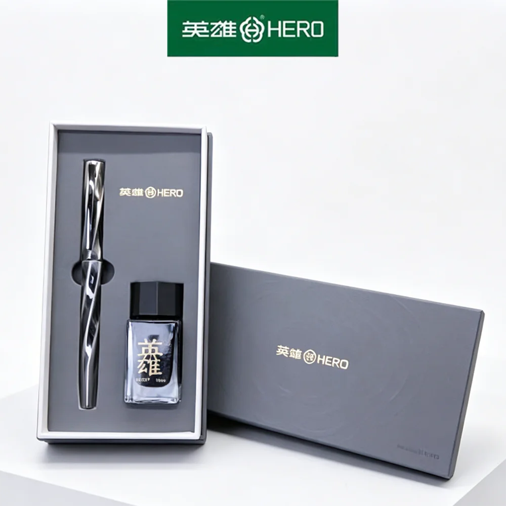 Hero E505A Vintage Brushed Metal Fountain Pen Spiral Texture Premium Fashion Pen Set with Ink Ideal Gift
Hero E505A Vintage Brushed Metal Fountain Pen Spiral Texture Premium Fashion Pen Set with Ink Ideal Gift