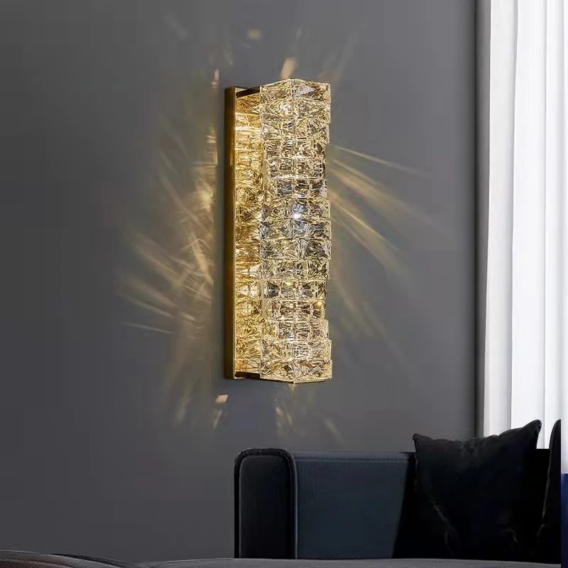Light luxury crystal wall lamp, living room TV background lamp, modern simple bedroom stainless steel lamp
Light luxury crystal wall lamp, living room TV background lamp, modern simple bedroom stainless steel lamp