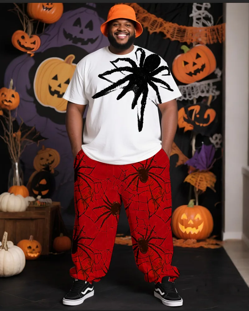 S-9XL Men's Plus Size Halloween Spider Short Sleeve T-shirt and Pants Two-Piece Set
S-9XL Men's Plus Size Halloween Spider Short Sleeve T-shirt and Pants Two-Piece Set