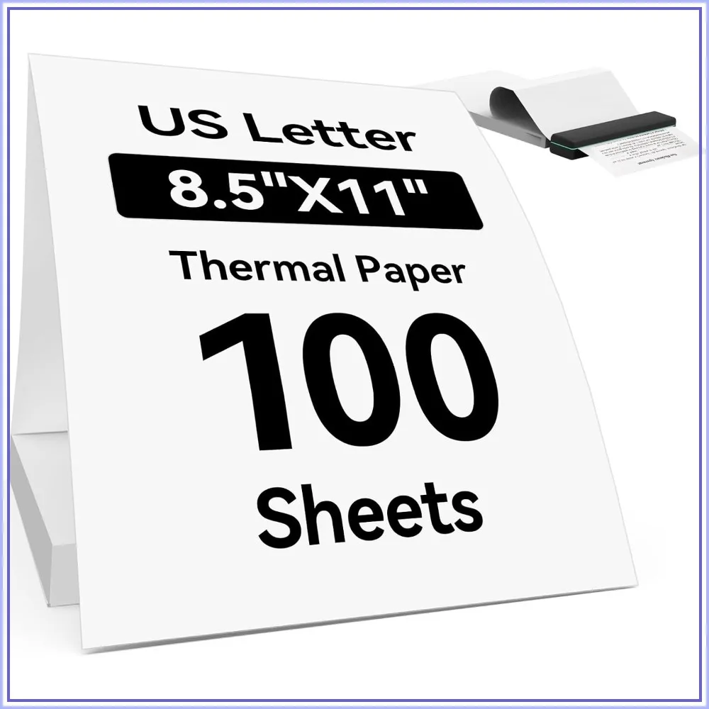 Thermal Printer Paper 8.5 x 11 Inch, 100 Sheets US Letter Continuous Folded, Moisture-Proof, for M08F, M832, M834, MT800
Thermal Printer Paper 8.5 x 11 Inch, 100 Sheets US Letter Continuous Folded, Moisture-Proof, for M08F, M832, M834, MT800