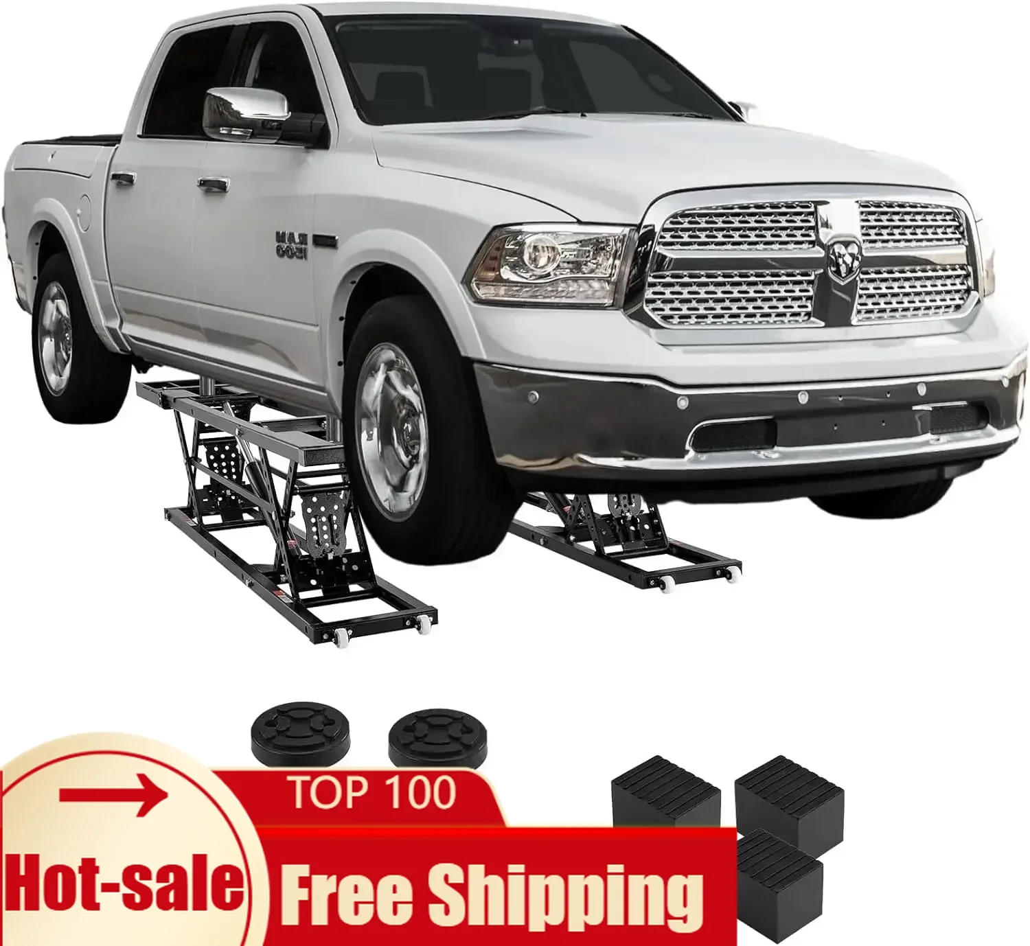 Portable Car Lift - 7,000 LBS Capacity, 26.8" Max. Height, Heavy-Duty Carbon Steel Truck Lift with 120V Power Unit
Portable Car Lift - 7,000 LBS Capacity, 26.8" Max. Height, Heavy-Duty Carbon Steel Truck Lift with 120V Power Unit