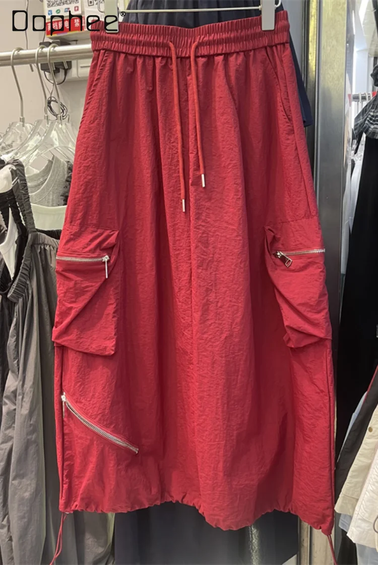 Red Cargo Skirt Casual Women 2024 Summer New Drawstring Hem Elastic Waist Loose Big Pocket Skirt Solid Street Fashion White
Red Cargo Skirt Casual Women 2024 Summer New Drawstring Hem Elastic Waist Loose Big Pocket Skirt Solid Street Fashion White