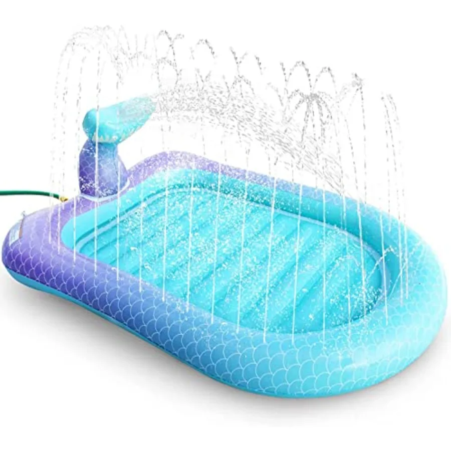 Outdoor water play mat for kids: PVC inflatable splash pad in blue, featuring mermaid design, quick-inflation, UV-resistant mat
Outdoor water play mat for kids: PVC inflatable splash pad in blue, featuring mermaid design, quick-inflation, UV-resistant mat