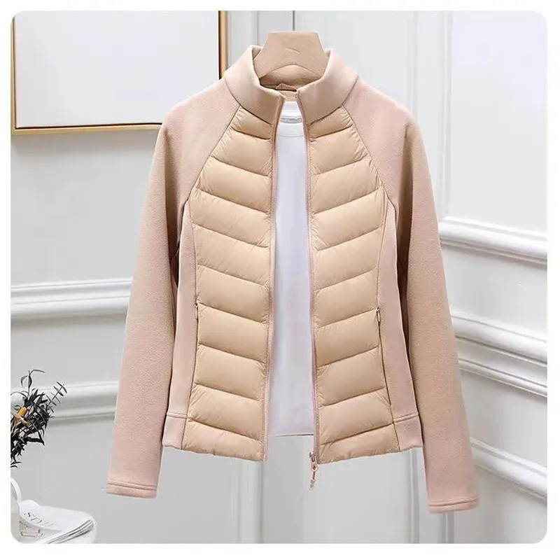 Autumn Winter New Splicing Cotton Jacket Women Fashion Stand Collar Windproof Slim Light Warm Padded Coat Female Outwear T1538
Autumn Winter New Splicing Cotton Jacket Women Fashion Stand Collar Windproof Slim Light Warm Padded Coat Female Outwear T1538