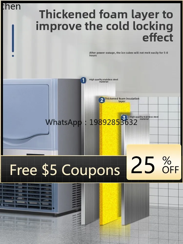 ABB Commercial Ice Maker Milk Tea Shop Ice Cube Making Machine Block Ice Making Machine