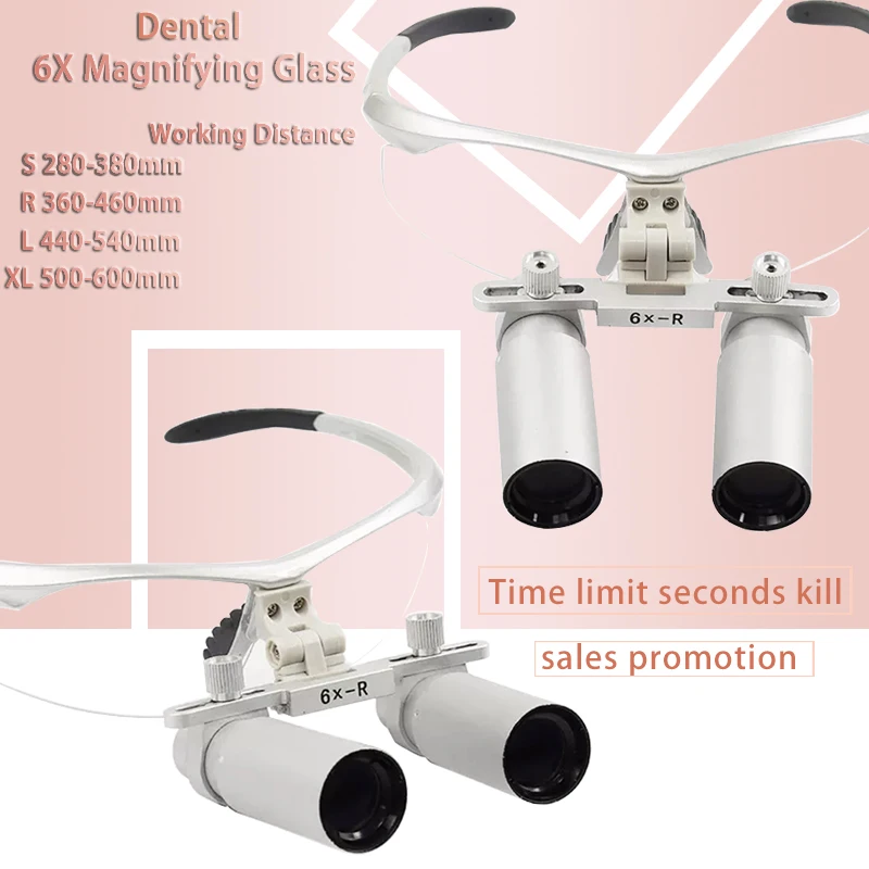 Dental Loupes 6X Dental Binocular Magnifier Dental Magnifying Glass Surgical Loupes for Microsurgery Medical Binoculars Loupes
Dental Loupes 6X Dental Binocular Magnifier Dental Magnifying Glass Surgical Loupes for Microsurgery Medical Binoculars Loupes