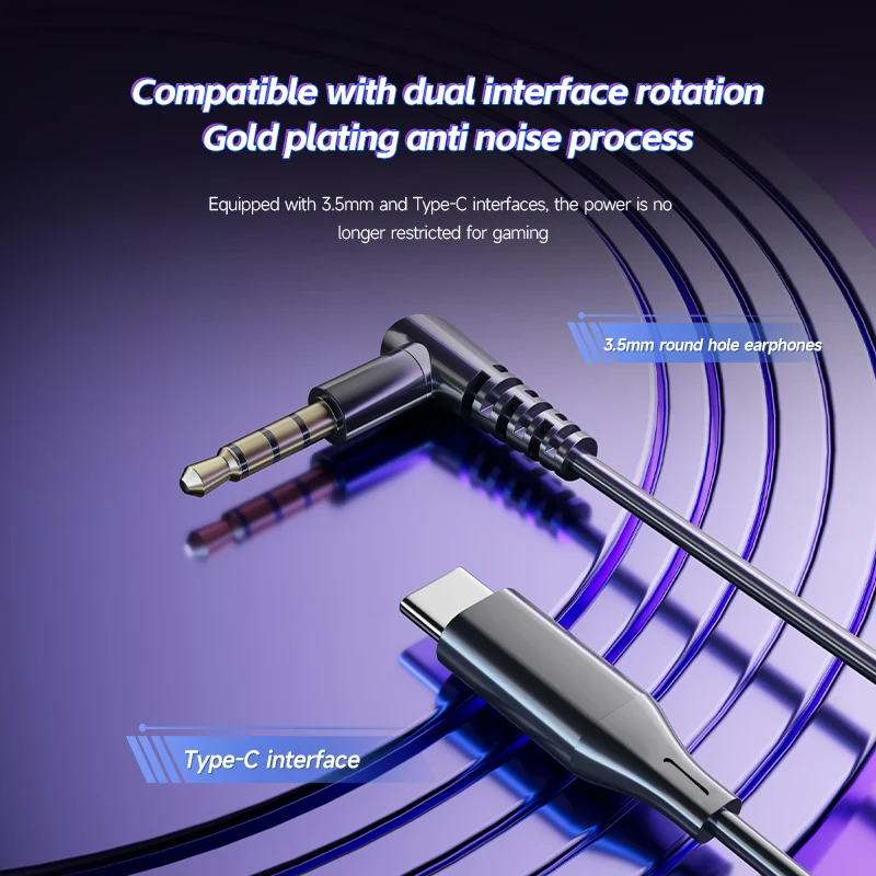 Gaming Earbud Gamer Headphone Typec&3.5mm In-ear With Dual Microphones Earphones HiFi Stereo Headsets Sport with Mic for Samsung
Gaming Earbud Gamer Headphone Typec&3.5mm In-ear With Dual Microphones Earphones HiFi Stereo Headsets Sport with Mic for Samsung