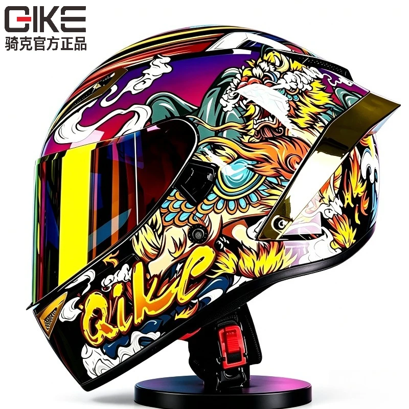 Qike Motorcycle Helme All-Season Flip-Up Full Helmet with Dual Visors Large Rear Spoiler and Bluetooth for Motorbike Riders
Qike Motorcycle Helme All-Season Flip-Up Full Helmet with Dual Visors Large Rear Spoiler and Bluetooth for Motorbike Riders