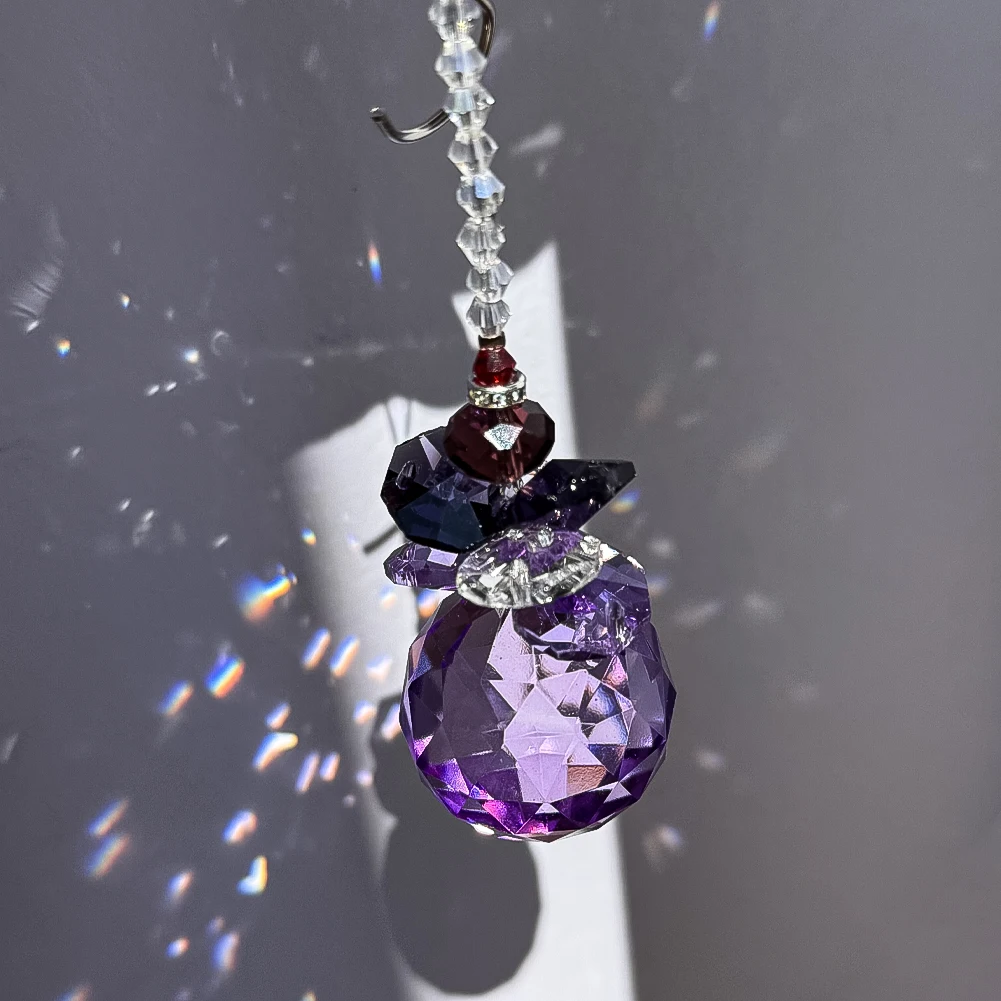Handmade Purple Crystal Beaded Suncatcher Iridescent Light Catcher with Faceted Ball Decor for Home Window Outdoor Garden Gift
Handmade Purple Crystal Beaded Suncatcher Iridescent Light Catcher with Faceted Ball Decor for Home Window Outdoor Garden Gift