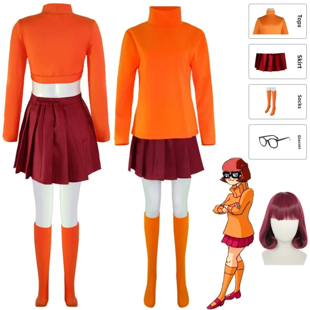 Anime Velma Seragam Cosplay Kostum Orange Short Skirt Uniform Wanita Oranye Kaus Kaki Rok Atas Halloween Party Carnival Set
Anime Velma Seragam Cosplay Kostum Orange Short Skirt Uniform Wanita Oranye Kaus Kaki Rok Atas Halloween Party Carnival Set