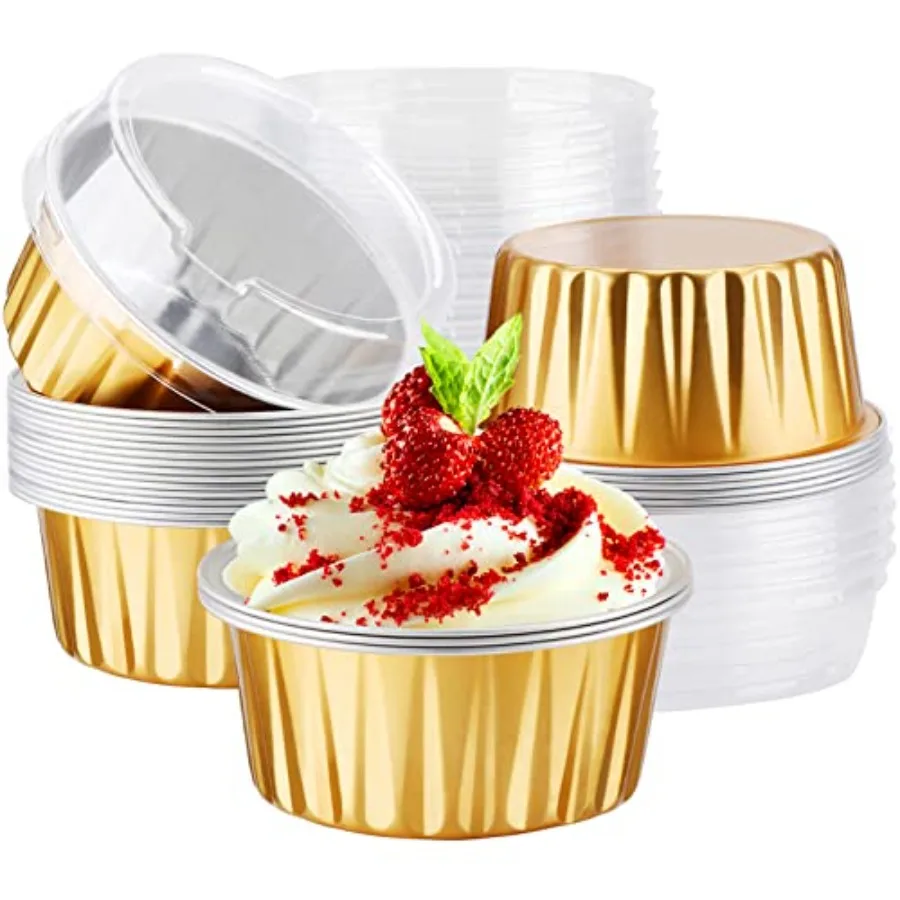 Disposable Ramekins Aluminum Foil, 25Packs 5oz Baking Cups with Lids Mini Muffin Liners, Dessert Cheesecake Pan Oven Safe Creme
Disposable Ramekins Aluminum Foil, 25Packs 5oz Baking Cups with Lids Mini Muffin Liners, Dessert Cheesecake Pan Oven Safe Creme