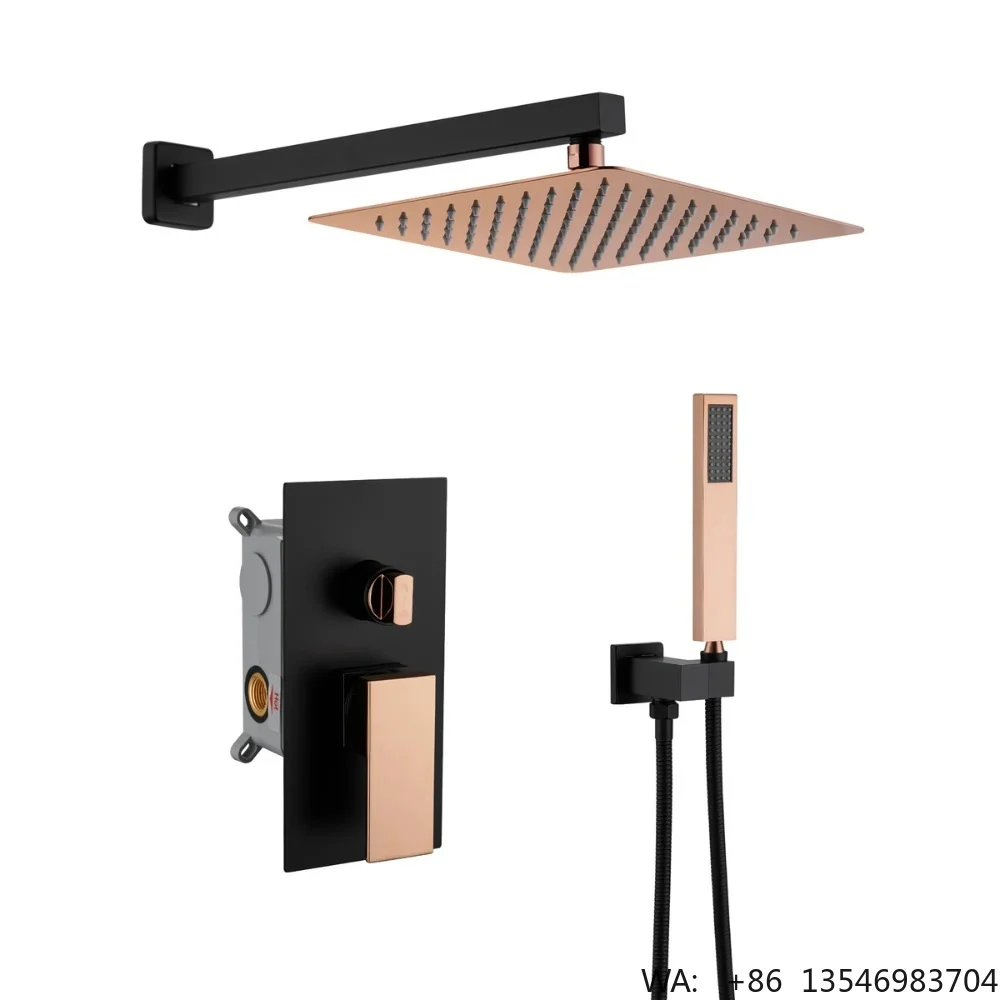 Cross-border 10-inch Recessed Rose Gold Black Fine Copper Stainless Steel Water Repellent Wall-mounted Rain Shower Head Shower
Cross-border 10-inch Recessed Rose Gold Black Fine Copper Stainless Steel Water Repellent Wall-mounted Rain Shower Head Shower