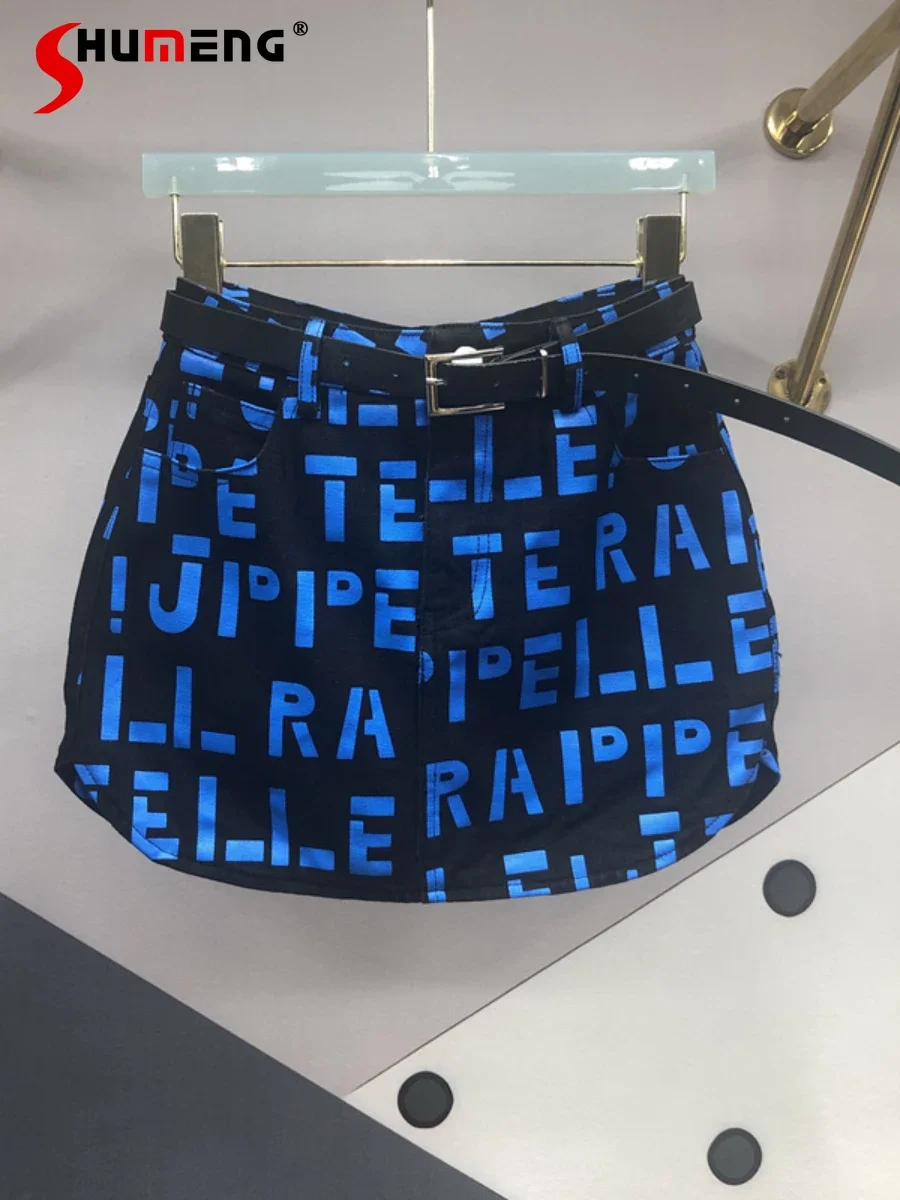 Streetwear Letter Print Denim Skirt for Women's Fashion Versatile Slimming Short Hip Mini Skirt 2022 Summer New Faldas de Mujer
Streetwear Letter Print Denim Skirt for Women's Fashion Versatile Slimming Short Hip Mini Skirt 2022 Summer New Faldas de Mujer