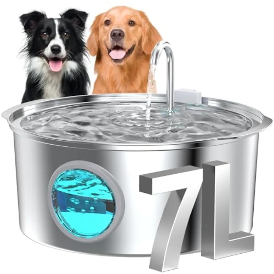 Dog Water Fountain for Large Dogs: 7L/236oz/1.8G Dog Fountain Stainless Steel - Big Cat Drinking Fountain Indoor - Super Quiet
Dog Water Fountain for Large Dogs: 7L/236oz/1.8G Dog Fountain Stainless Steel - Big Cat Drinking Fountain Indoor - Super Quiet