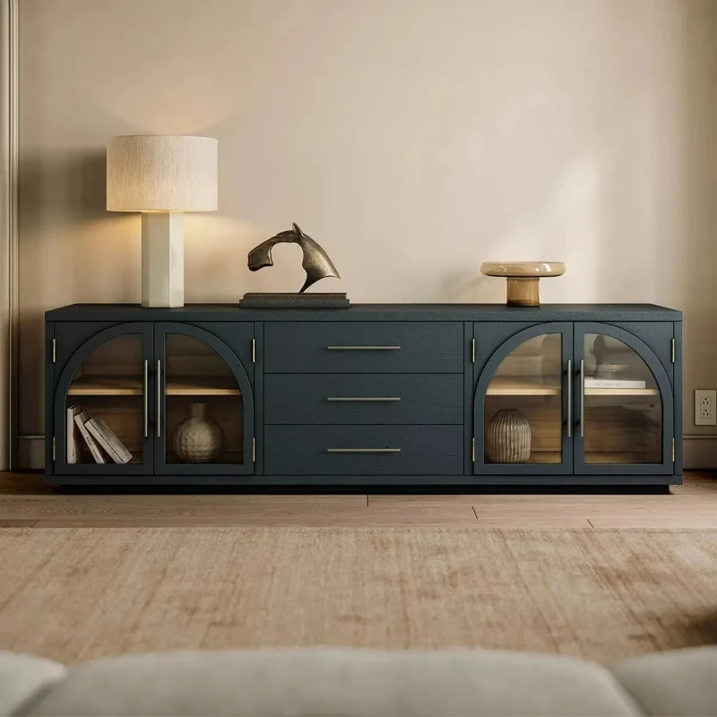 Wooden self-service tableware Solid wood sideboard Modern living room with glass door
Wooden self-service tableware Solid wood sideboard Modern living room with glass door