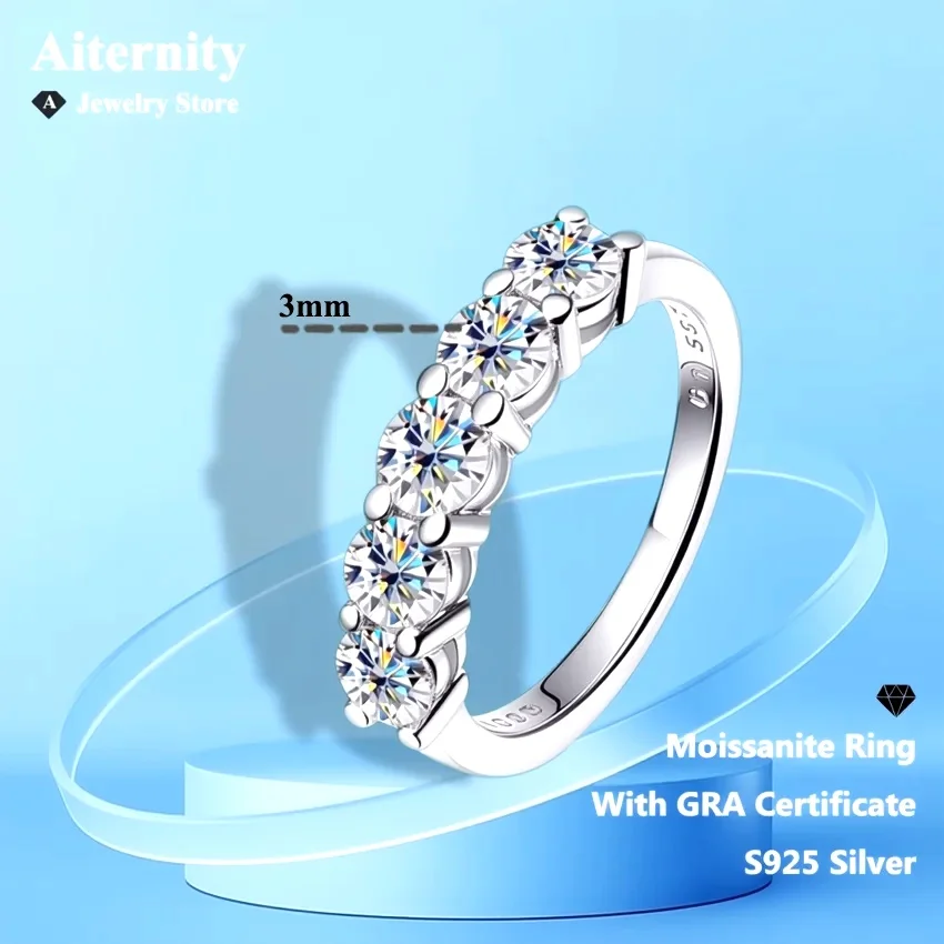 D VVS1 Moissanite Ring 925 Sterling Sliver With GRA Certificate Eternity Band Wedding Engagement Rings For Women And Men
D VVS1 Moissanite Ring 925 Sterling Sliver With GRA Certificate Eternity Band Wedding Engagement Rings For Women And Men
