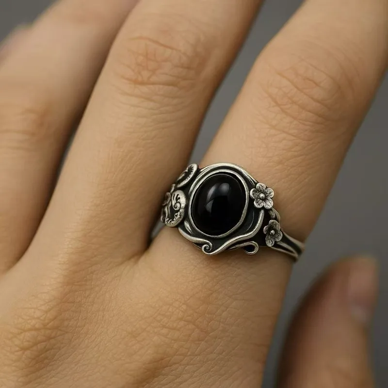 2026 New Eco-friendly Alloy Ring - Retro Snake-shaped Wrapped Flower Design Black Gemstone Fashion Jewelry for Women
2026 New Eco-friendly Alloy Ring - Retro Snake-shaped Wrapped Flower Design Black Gemstone Fashion Jewelry for Women