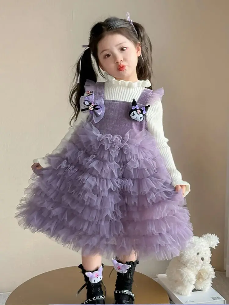 Girls' Dress 2025 Spring Autumn New Children's Sweet Cute Yarn Skirt Set White Long Sleeves Sweater+Purple Tank Top Dresses
Girls' Dress 2025 Spring Autumn New Children's Sweet Cute Yarn Skirt Set White Long Sleeves Sweater+Purple Tank Top Dresses