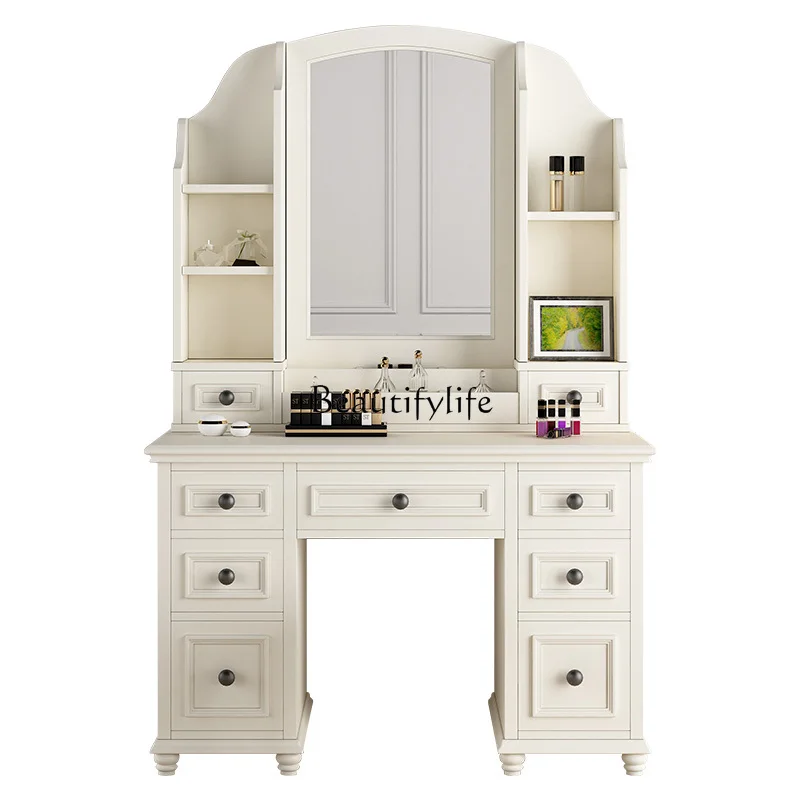 American Style Solid Wood Dressing Table Cabinet Set Large Bedroom Modern Simple White Makeup Table
American Style Solid Wood Dressing Table Cabinet Set Large Bedroom Modern Simple White Makeup Table