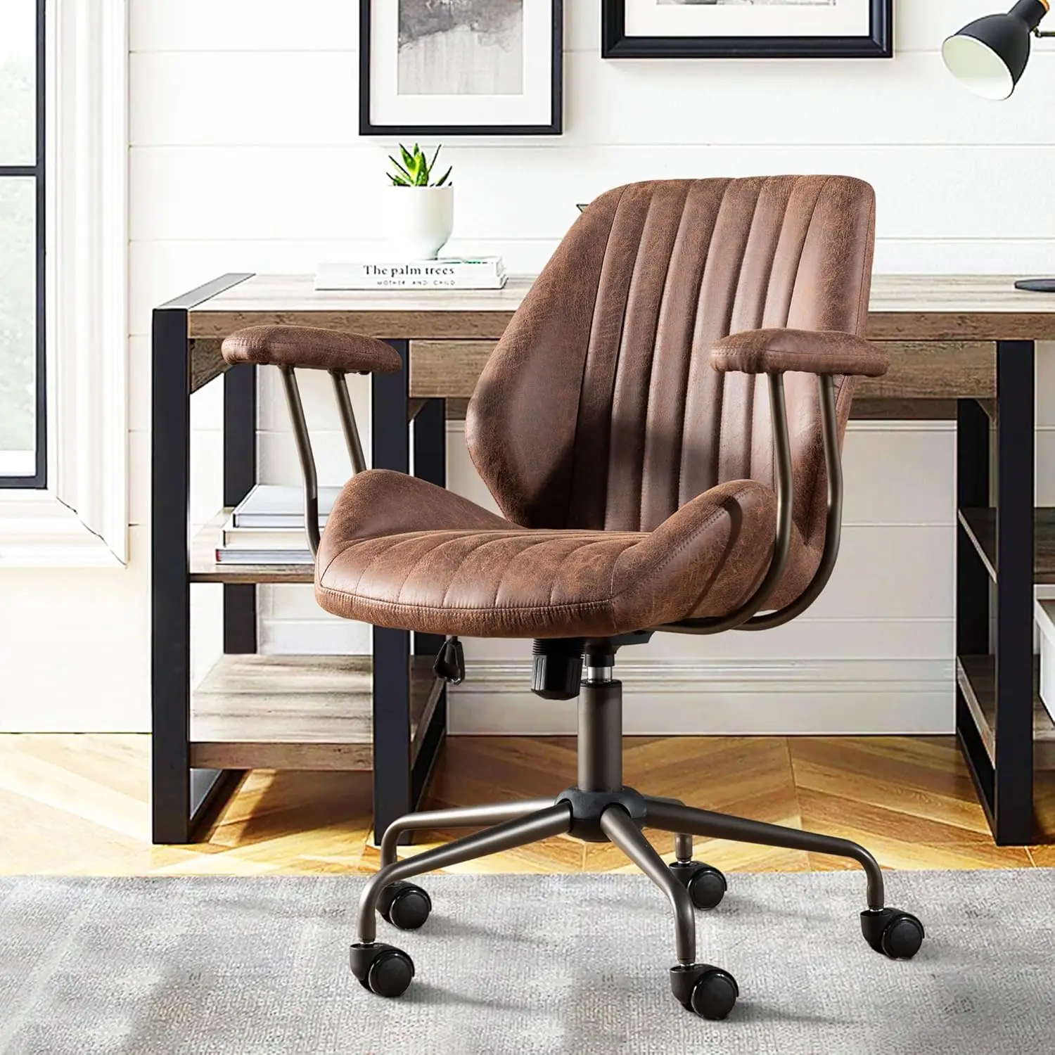 High Back Office Chair,Modern Swivel Office Chair,Brown Suede Fabric Gaming Chair,Height Adjustable Home Office Desk Chair
High Back Office Chair,Modern Swivel Office Chair,Brown Suede Fabric Gaming Chair,Height Adjustable Home Office Desk Chair